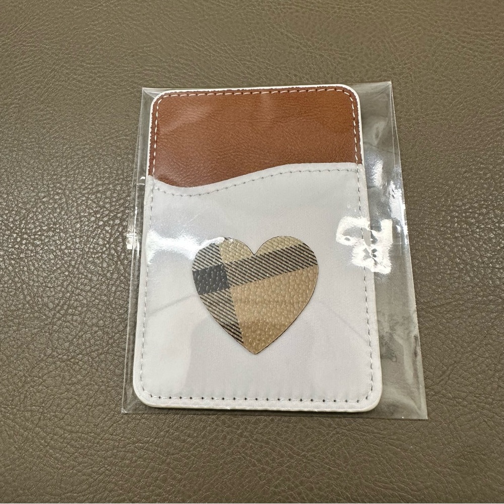 BURBERRY Up Cycled Logo Heart Phone Card Holder LOGO IS 100% AUTHENTIC